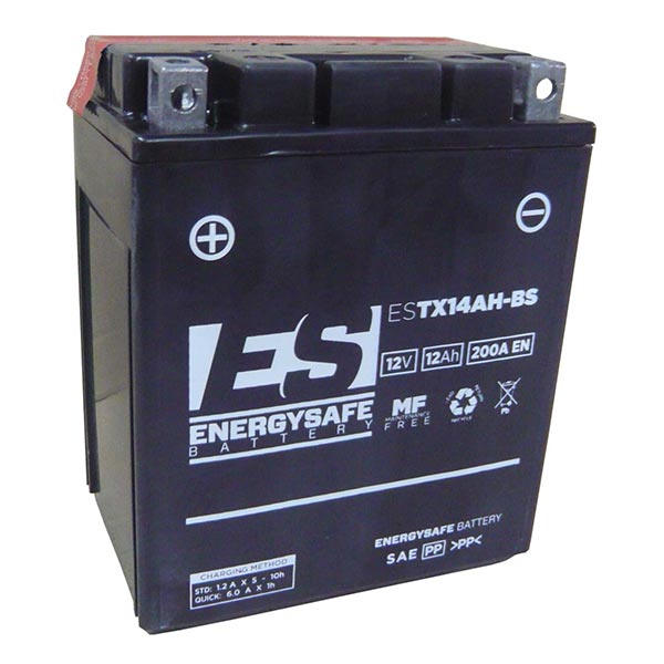 Batería para motocicleta Energysafe ESTX14Ah-BS (sellada con ácido incluido) 12 V/12 Ah