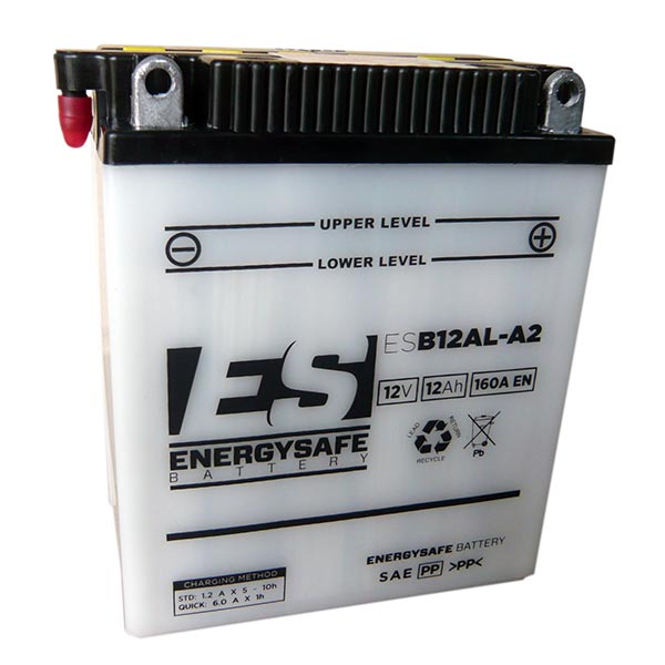 Batería de motocicleta Energysafe ESB12Al-A2 12V/12Ah sin ácido incluido