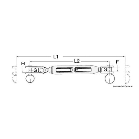 Osculati Tenditore per sartiame forcella snodata in acciaio inox 07.184.01