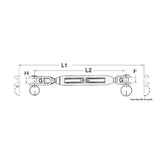 Tensor de horquilla articulado de acero inoxidable Osculati 07.184.01