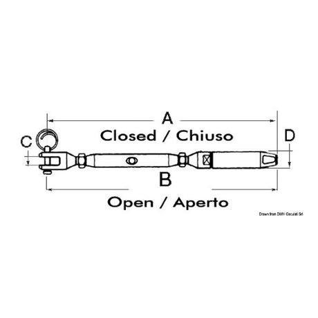 Osculati Tenditore con incorporato terminale con brugole inox 07.190.06