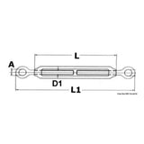 Tensor Osculati con dos ojos de acero inoxidable 07.193.04