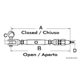 Osculati Tenditore tornito con incorporato terminale per cavo Parafil 07.196.07
