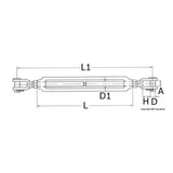 Osculati Tensioner with two open fixed forks 07.198.05