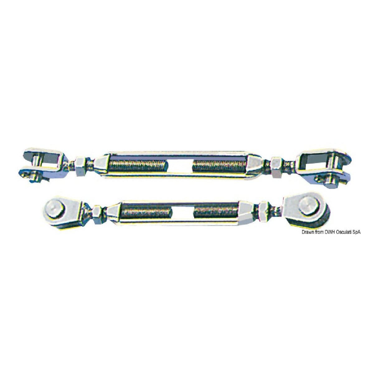 Osculati Tensioner with two open fixed forks 07.198.05