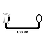 SEGURA Cordone ombelicale cinture di sicurezza statico con 1 moschettone 1,90 mt
