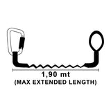 SEGURA Cordone ombelicale cinture sicurezza statico con 1 moschettone 1+1,90 mt