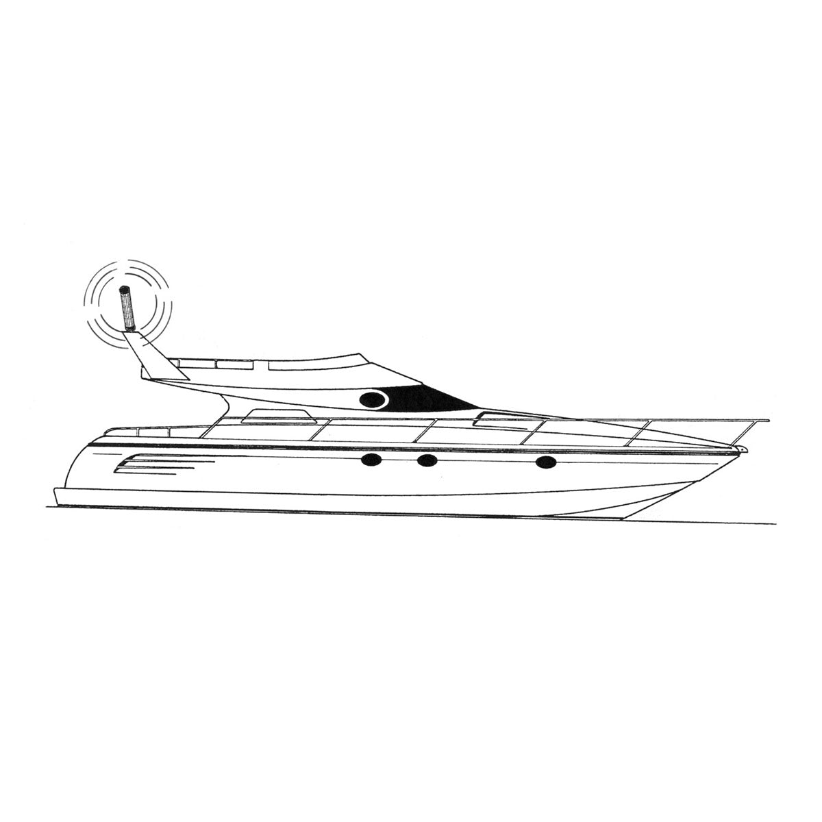 Trem Riflettore radar d. mm 50 d. mm 50 H mm 570 Riflesso 2,5 miles Motore