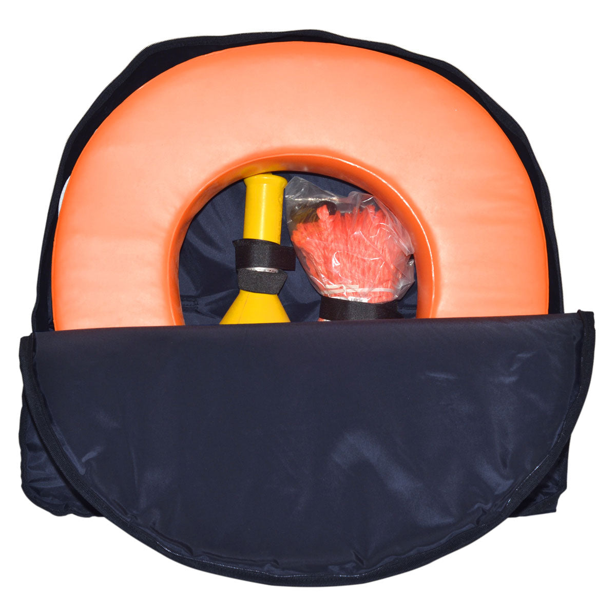 Contenedor azul Trem para aro salvavidas tipo herradura