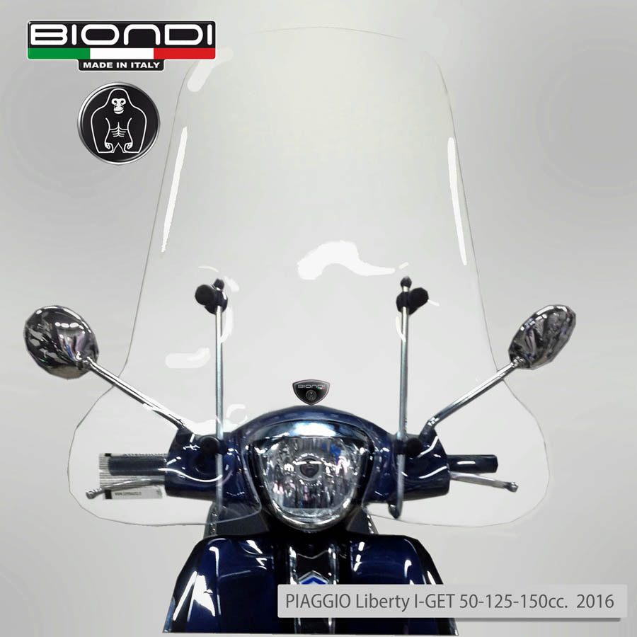 Biondi Parabrezza Z Trasparente + Attacchi Peugeot Kisbee M 125 2025