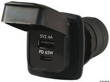 Osculati Presa Stagna Doppia USB-A + USB-C PD 65W 12/24V