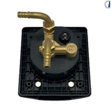 Di-Tec Doccia esterna calda/fredda con sportello magnetico nero, incasso Ø 90 mm
