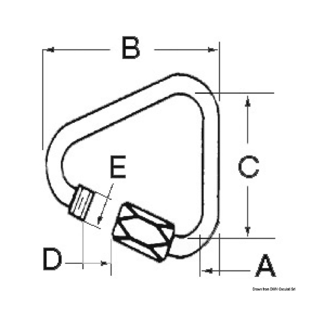 Osculati Delta Karabinerhaken mit Schrauböffnung 08.875.03