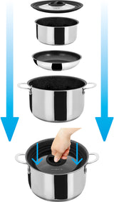 Brunner Popote Academy Vakuum-Campingkochgeschirr-Set 0804033N 7+1 Durchmesser 22