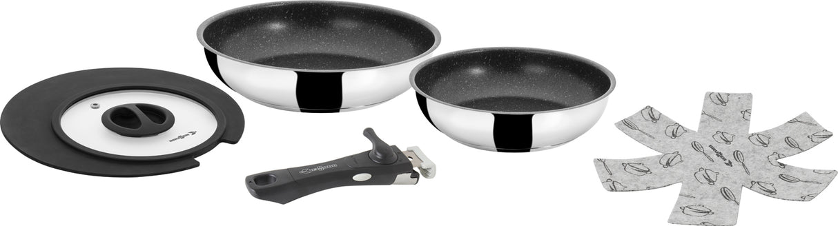 Brunner Set Pentole Campeggio Padelle Academy Double Pan 0804036N