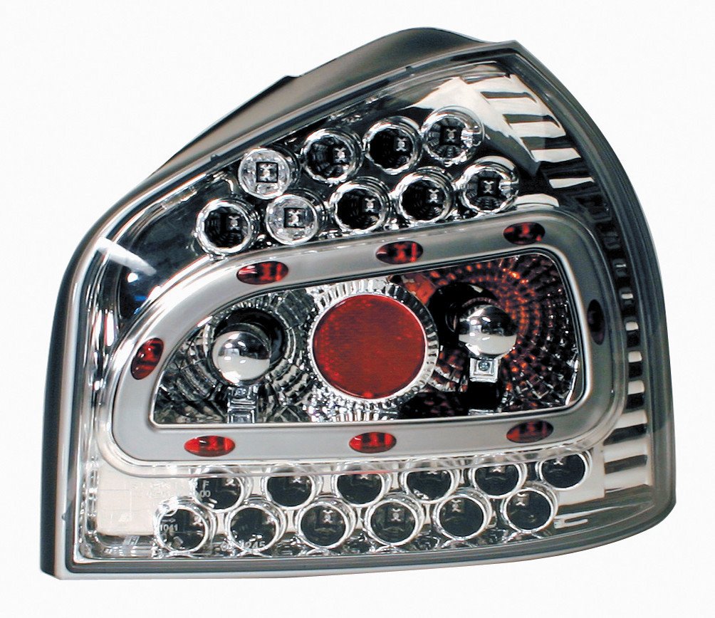Pilot Coppia fanali posteriori LED - compatibile per Audi A3 (9/96-4/03) - Cromo