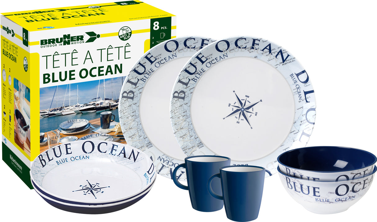 Brunner Tête-à-Tête-Set Blauer Ozean