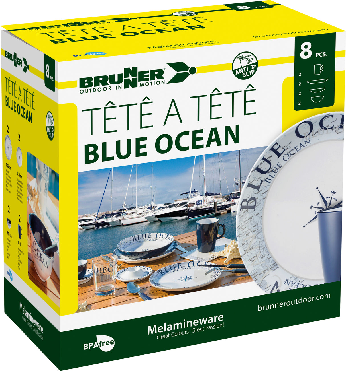 Brunner Tête-à-Tête-Set Blauer Ozean