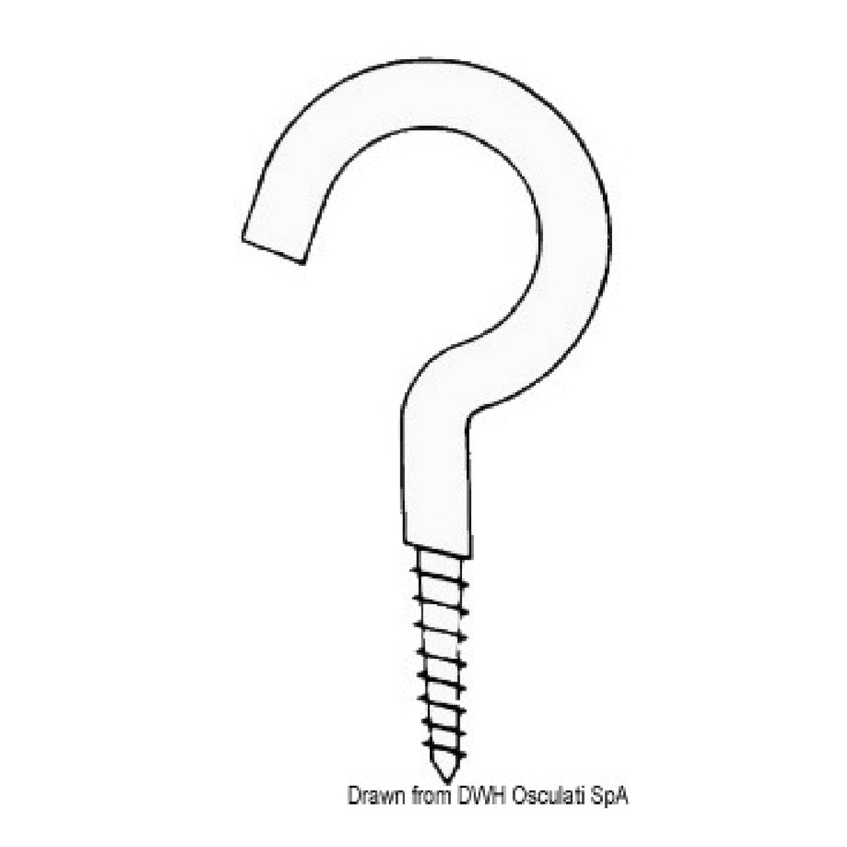 Osculati Stainless steel hook with screw 09.034.01