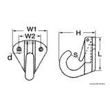 Osculati Brass plate with snap hook 09.171.00