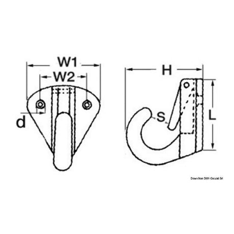 Osculati Brass plate with snap hook 09.171.00
