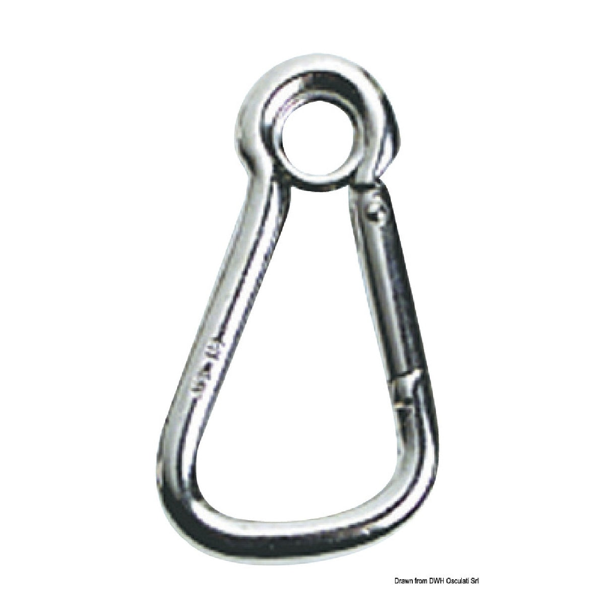 Osculati Edelstahl-Karabinerhaken mit großer Öffnung und Öse 09.178.06