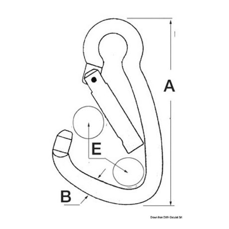 Osculati Large stainless steel snap hook with ring 09.179.12