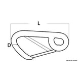 Osculati Stainless steel carabiner with large opening 80-120 mm 09.185.08