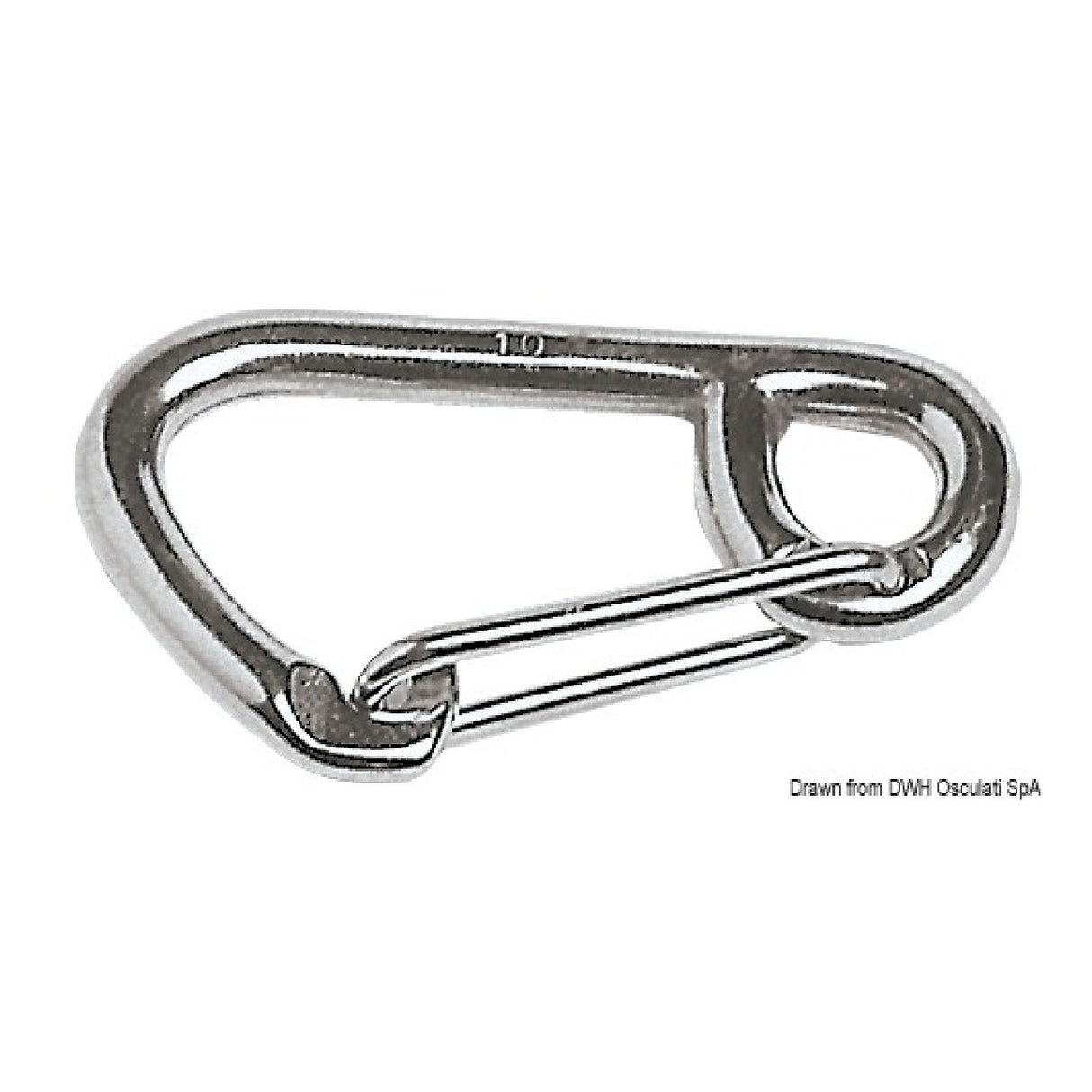 Osculati Stainless steel carabiner with large opening 80-120 mm 09.185.08
