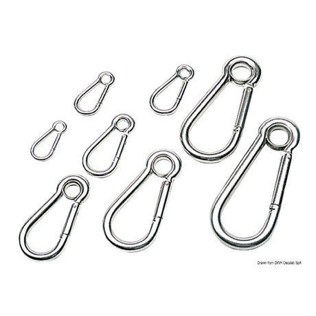 Osculati Karabinerhaken aus Edelstahl AISI 316 mit Öse 09.186.04