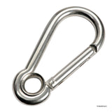 Mosquetón de acero inoxidable AISI 316 con ojo y cerradura sin saliente Osculati 09.191.05