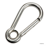Mosquetón de acero inoxidable AISI 316 con ojo y cerradura sin saliente Osculati 09.191.05