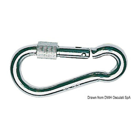 Osculati Moschettone in acciaio inox con ghiera di fermo a vite 09.195.06