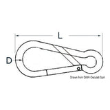 Osculati Edelstahl-Karabinerhaken mit asymmetrischer Öffnung 09.590.08