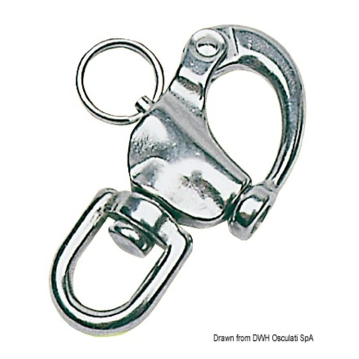 Mosquetón de acero inoxidable Osculati para spinnakers, drizas y usos varios 09.845.13