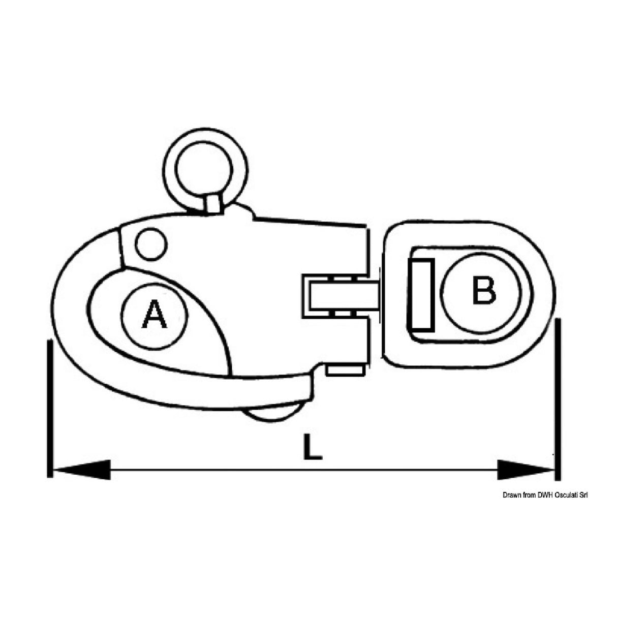 Osculati Doppelgelenk-Karabinerhaken aus Edelstahl für Spinnaker, Fallen und diverse andere Anwendungen 09.846.01