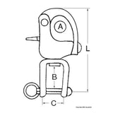 Osculati Edelstahl-Schnappschäkel mit Wirbel für Spinnaker, Fallen und diverse andere Anwendungen 09.939.01