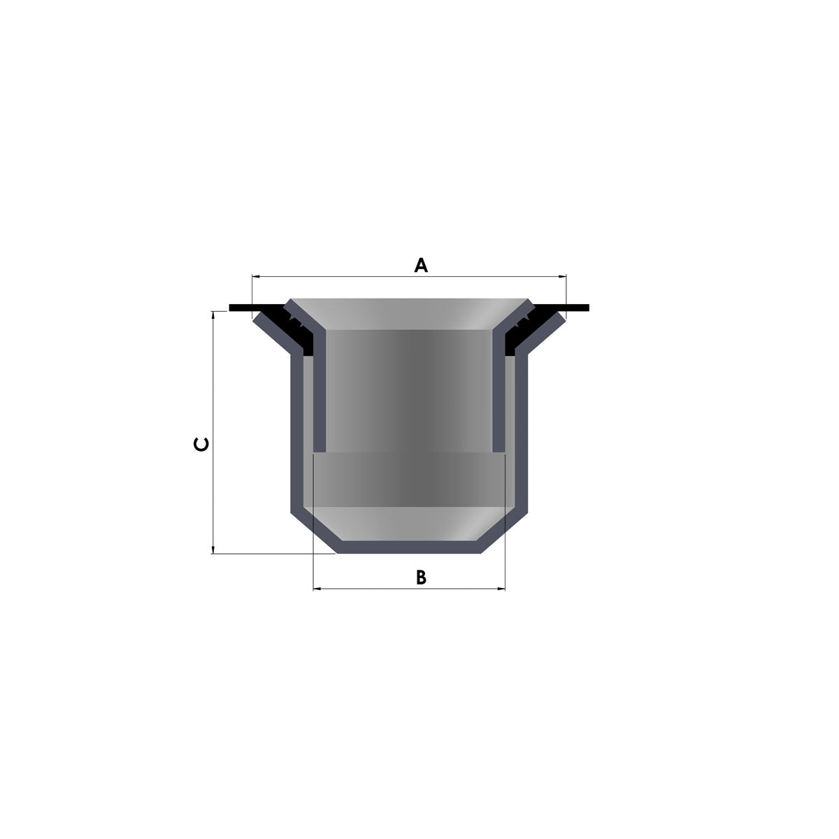 Trem Dinghy Ventil A mm 64 A mm 64 B mm 36 C mm 47