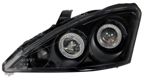 Pilot Coppia fanali anteriori Angel-Eyes - compatibile per Ford Focus (10/00-12/04) - Nero