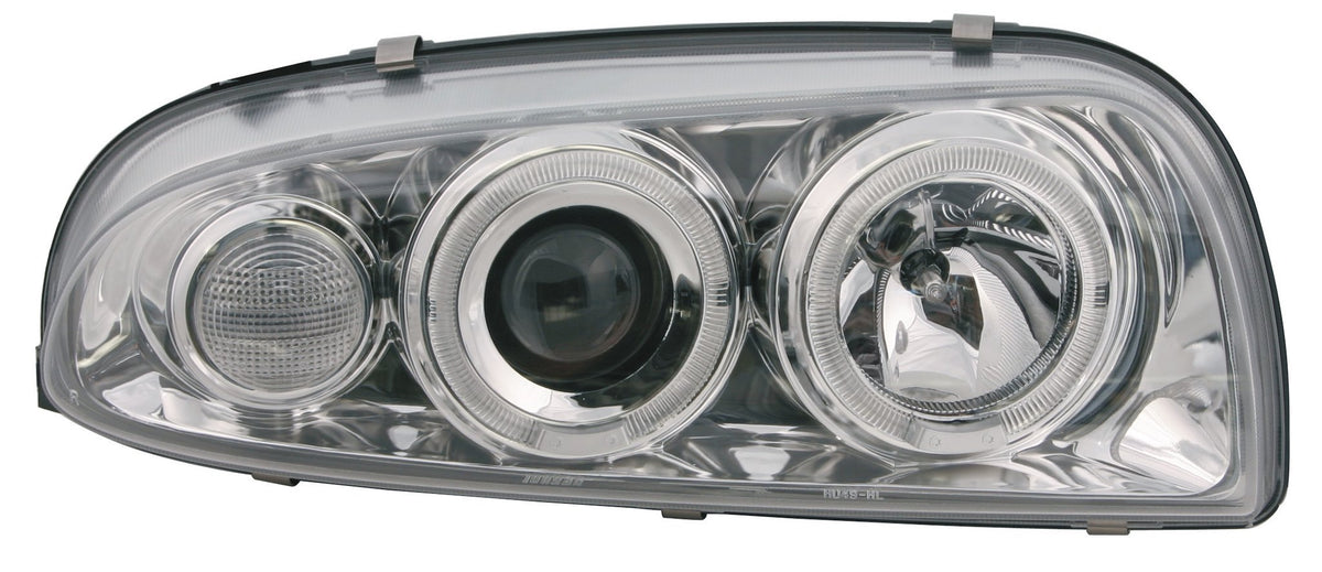 Pilot Coppia fanali anteriori Angel-Eyes - compatibile per Ford Fiesta IV (8/951/02) - Cromo