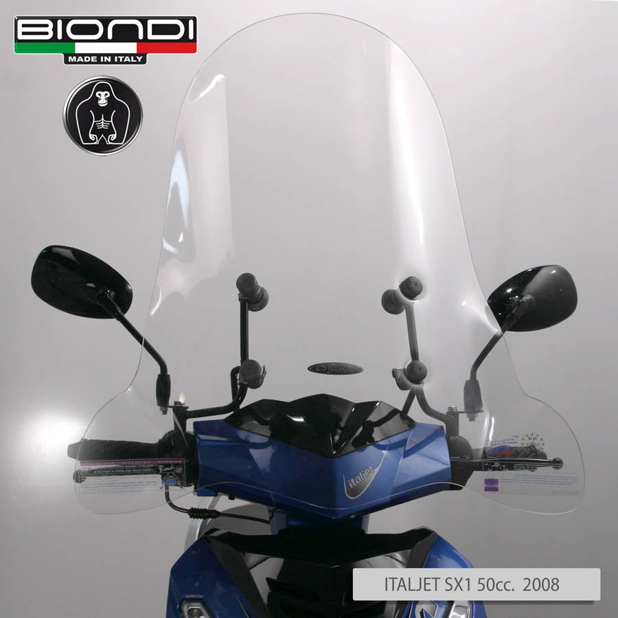 Biondi Parabrezza Club Trasparente + Attacchi Malaguti Ciak 125/150 2000