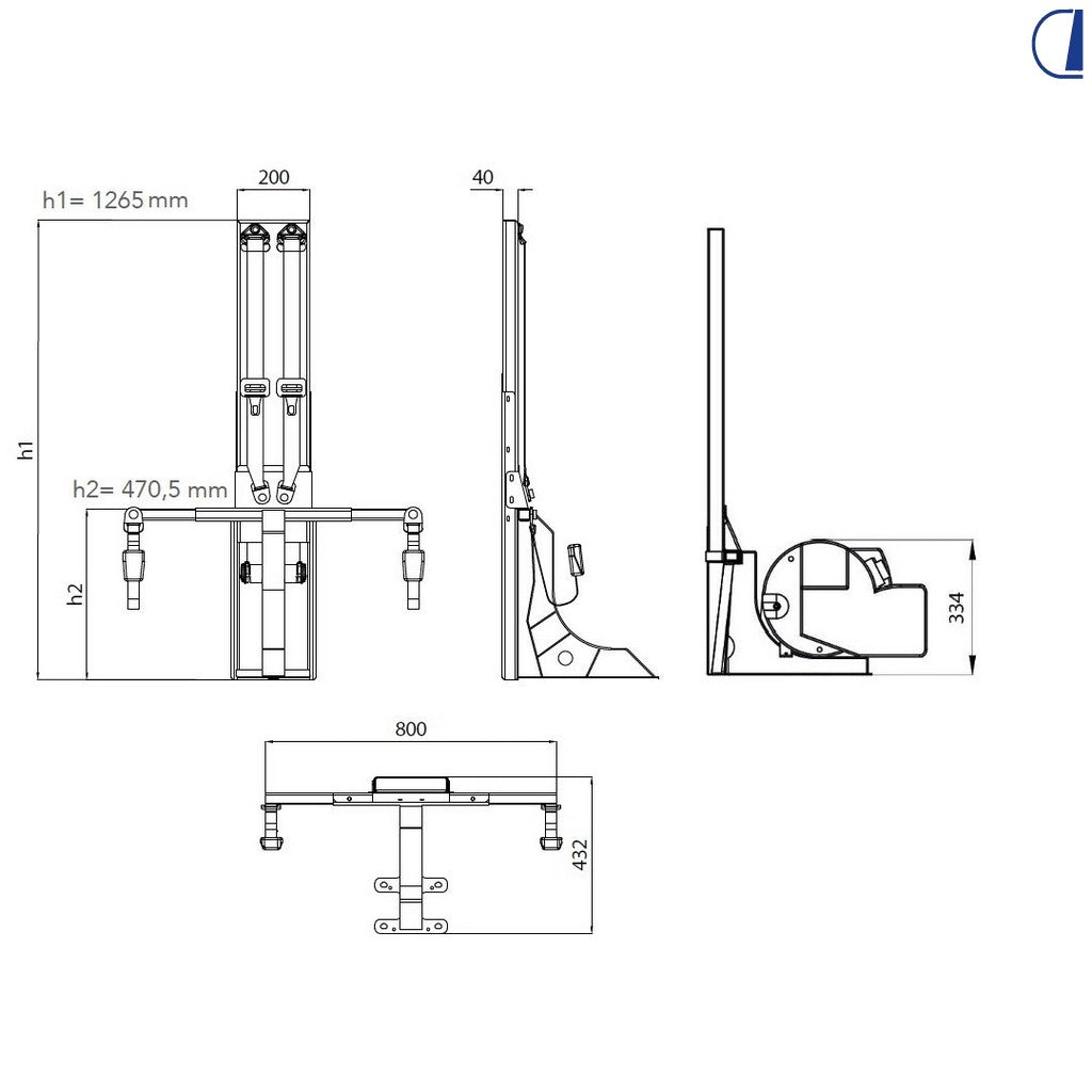 Di-Tec Kit struttura frontemarcia per Ducato Special con predisposizione Combi h 1265 mm