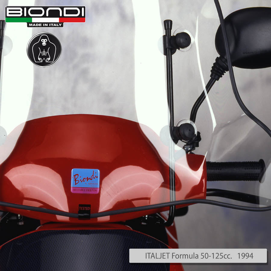 Biondi Parabrezza Club Trasparente + Kit Attacchi Italjet Formula 50/125 1994