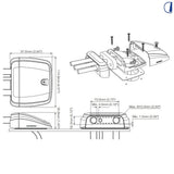 Di-Tec Passacavo multiplo nero profilo ribassato per tetto furgone IPX68