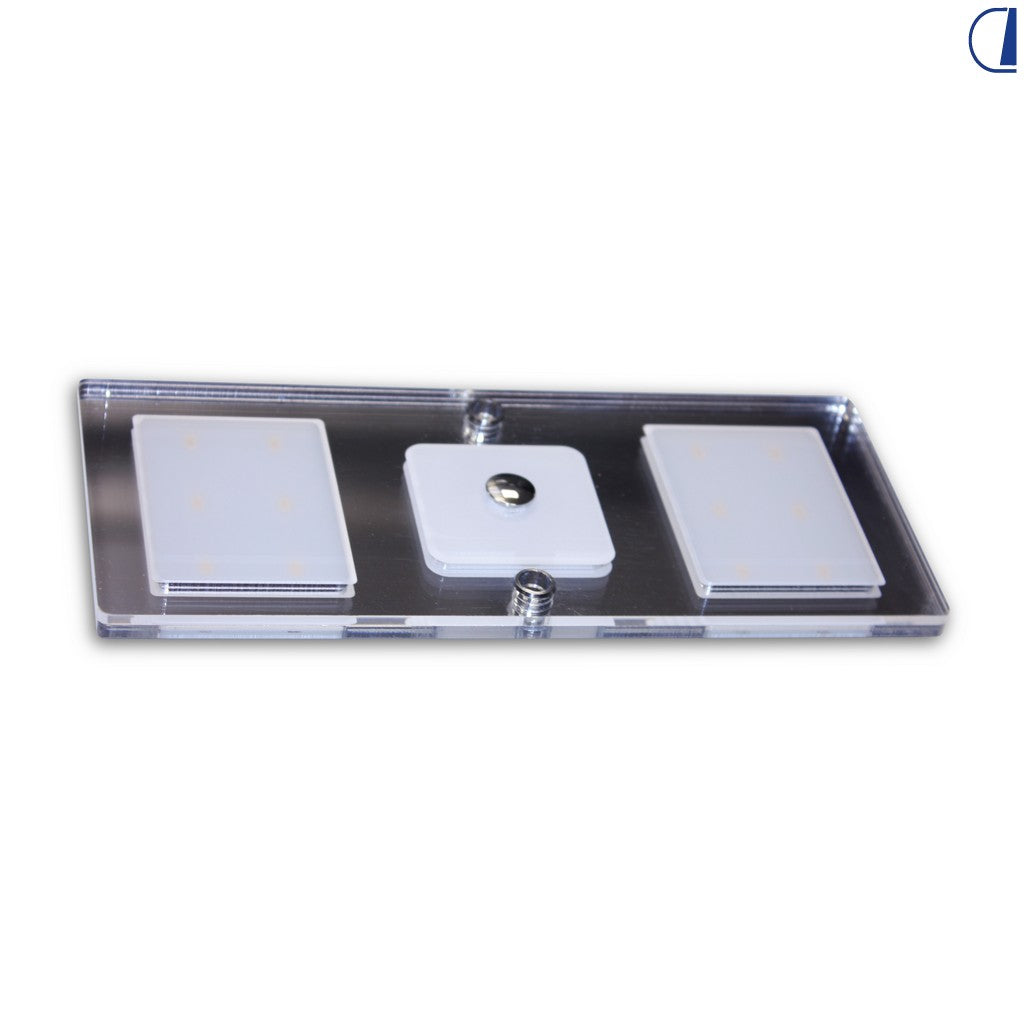 Plafoniera LED rettangolare con luce notturna blu e funzione Memory