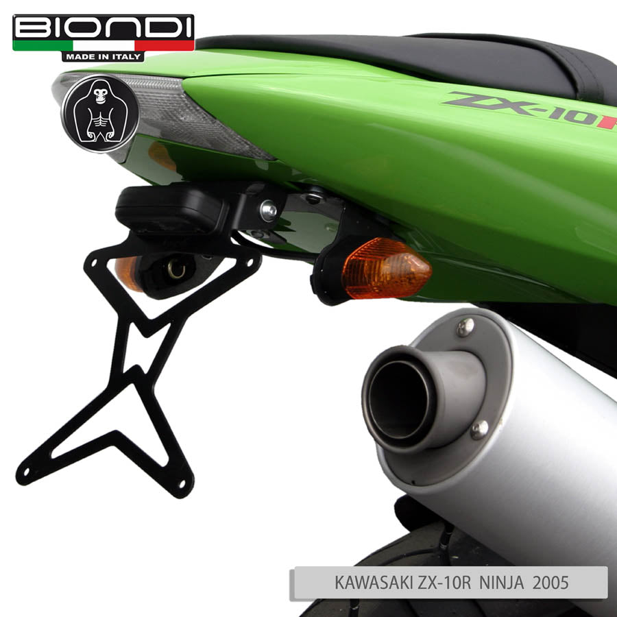 Biondi Portatarga Moto Regolabile Acciaio Nero Kawasaki ZX-10R Ninja 998 2005