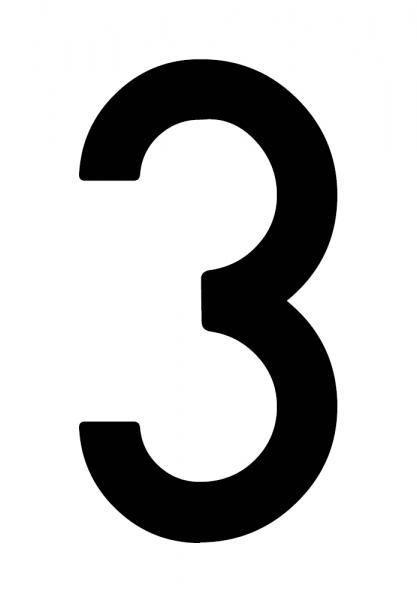 Cora Envelope of 10 adhesive numbers ''3'' for repeater plates