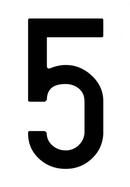 Cora Envelope of 10 adhesive numbers "5" for repeater plates