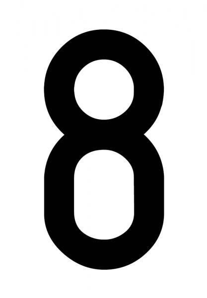 Cora Envelope of 10 adhesive numbers ''8'' for repeater plates