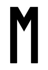 Cora Envelope 10 adhesive letters ''M'' for repeater plate